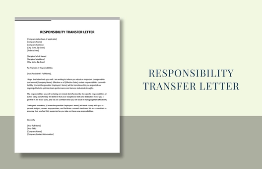 Responsibility Transfer Letter