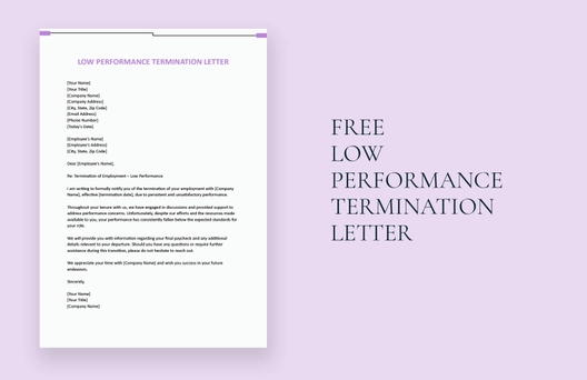 Low Performance Termination Letter