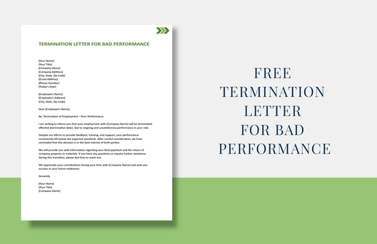 Termination Letter For Bad Performance