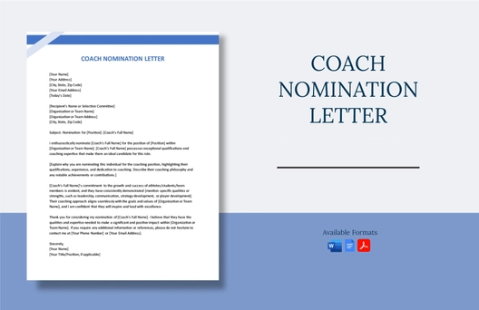 Coach Nomination Letter
