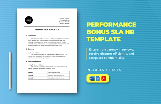 Performance Bonus SLA HR Template Performance Bonus SLA HR Template