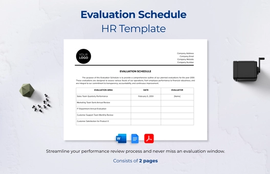 Evaluation Schedule HR Template Evaluation Schedule HR Template