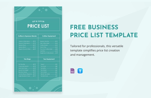 Business Pricelist Template