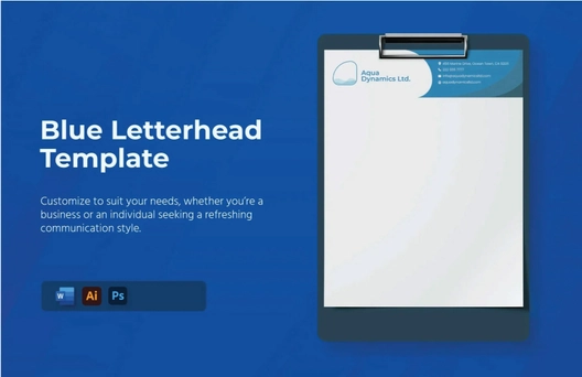 Blue Letterhead Template