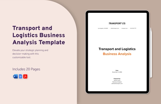 Transport and Logistics Business Analysis Template