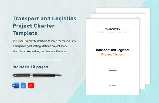 Transport and Logistics Project Charter Template