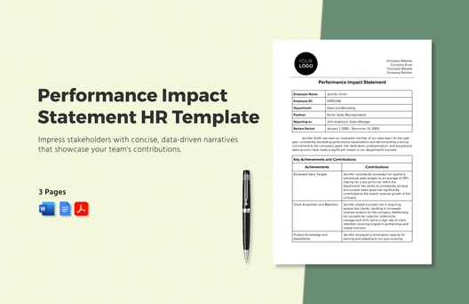 Performance Impact Statement HR Template Performance Impact Statement HR Template