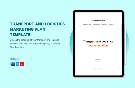 Transport and Logistics Marketing Plan Template