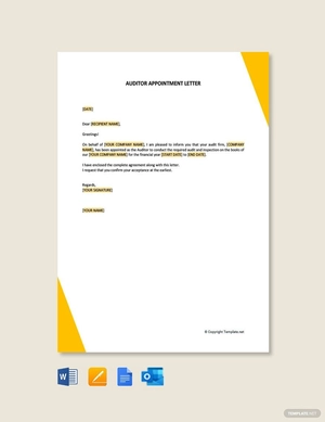 Auditor Appointment Letter