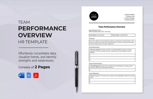 Team Performance Overview HR Template