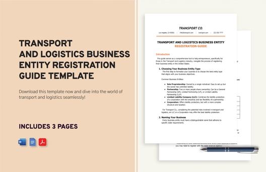 Transport and Logistics Business Entity Registration Guide Template