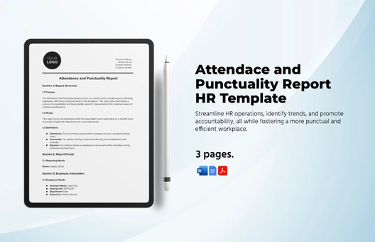Attendance and Punctuality Report HR Template Attendance and Punctuality Report HR Template