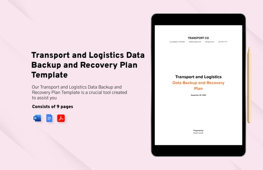Transport and Logistics Data Backup and Recovery Plan Template
