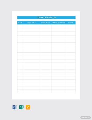 Student Reading Log Template