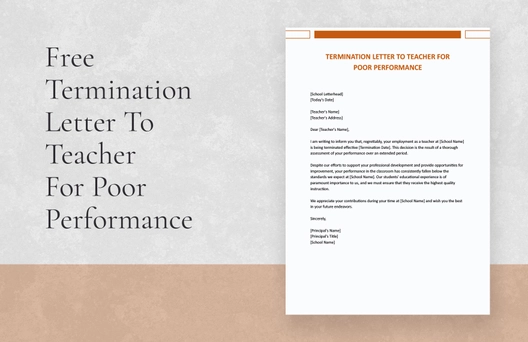 Termination Letter To Teacher For Poor Performance