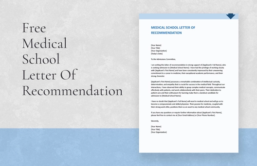 Medical School Letter Of Recommendation