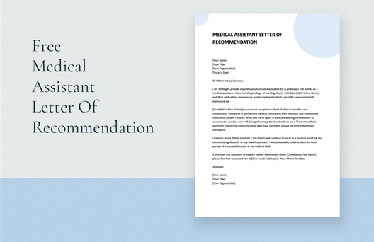 Medical Assistant Letter Of Recommendation