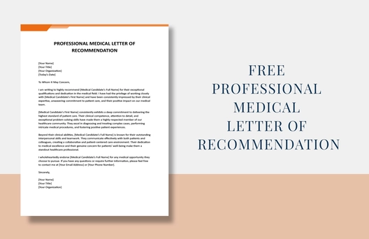 Professional Medical Letter Of Recommendation