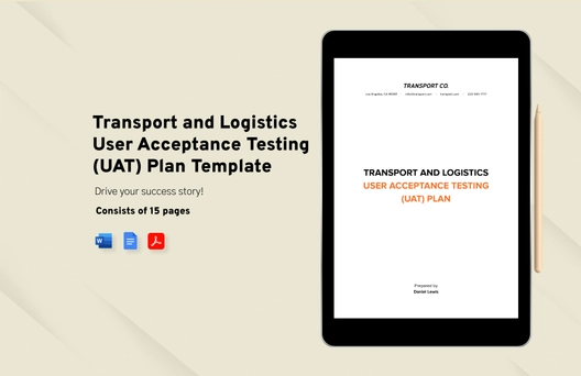 Transport and Logistics User Acceptance Testing (UAT) Plan Template
