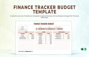 Finance Tracker Budget Template