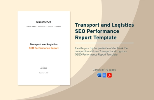 Transport and Logistics SEO Performance Report Template Transport and Logistics SEO Performance Report Template