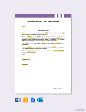 Internship Reference Letter From Employer