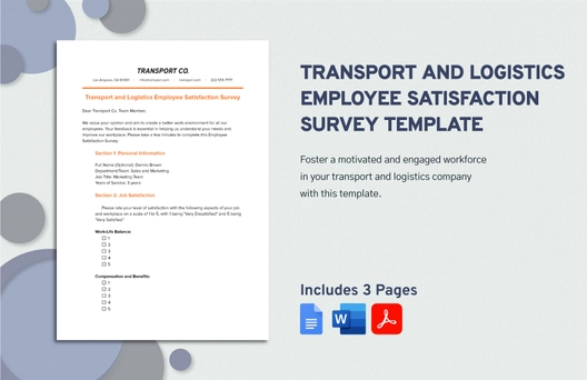 Transport and Logistics Employee Satisfaction Survey Template