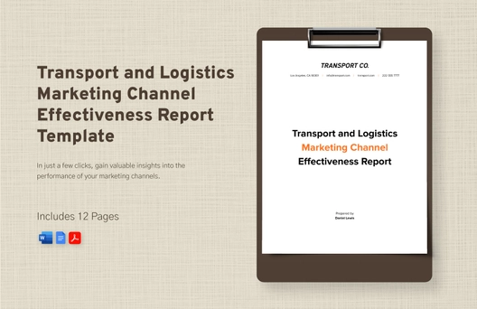 Transport and Logistics Marketing Channel Effectiveness Report Template