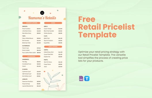 Retail Pricelist Template