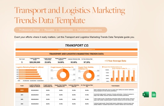 Transport and Logistics Marketing Trends Data Template