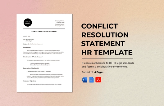 Conflict Resolution Statement HR Template Conflict Resolution Statement HR Template