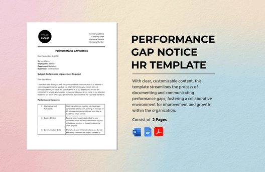 Performance Gap Notice HR Template