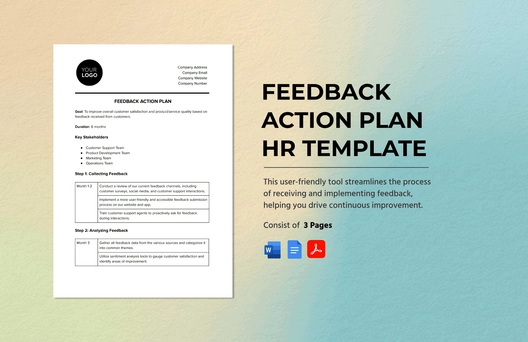 Feedback Action Plan HR Template