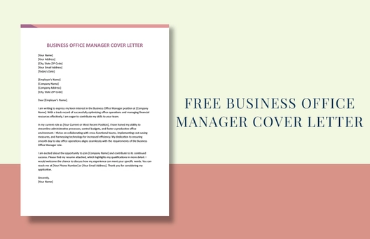 Business Office Manager Cover Letter