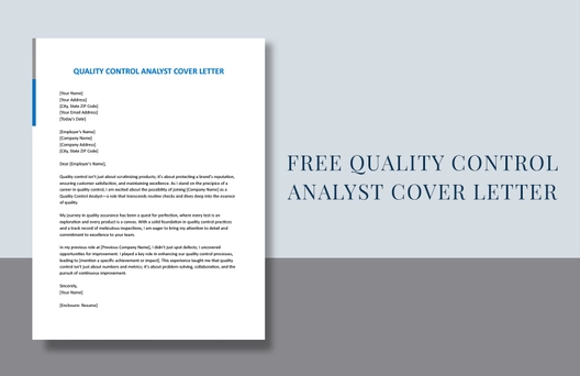 Quality Control Analyst Cover Letter