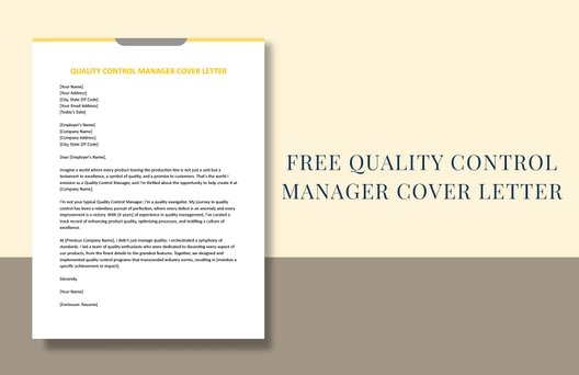 Quality Control Manager Cover Letter