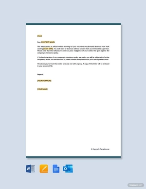 Warning Letter to Employee For Attendance