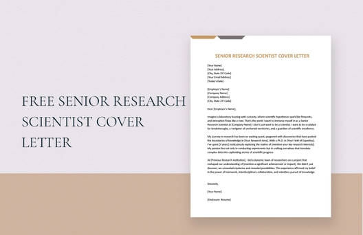 Senior Research Scientist Cover Letter