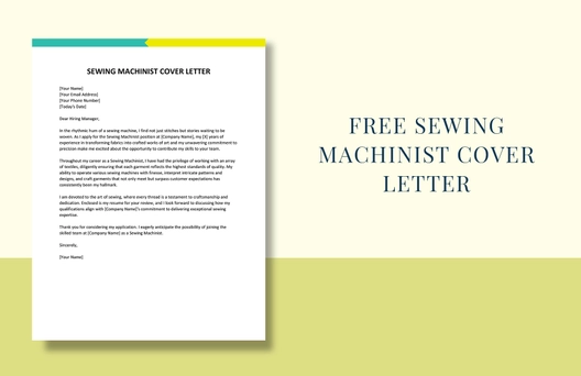 Sewing Machinist Cover Letter