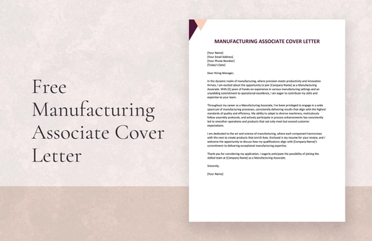 Manufacturing Associate Cover Letter