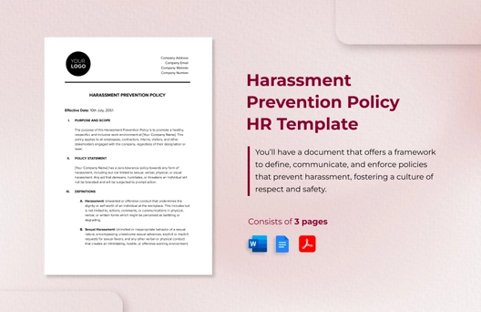 Harassment Prevention Policy HR Template