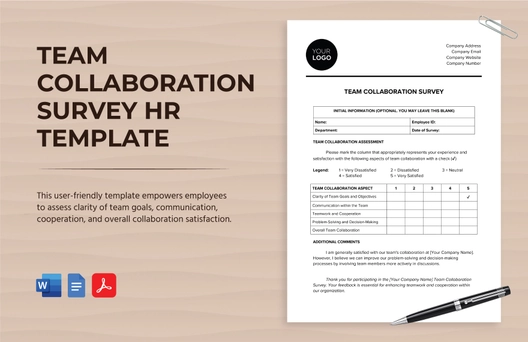 Team Collaboration Survey HR Template