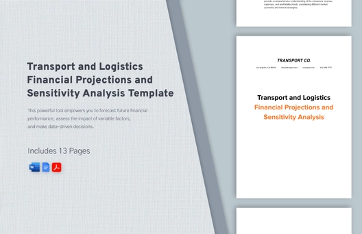 Transport and Logistics Financial Projections and Sensitivity Analysis Template