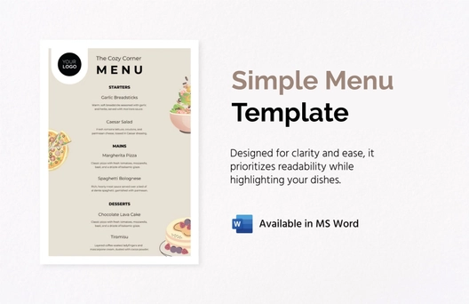 Simple Menu Template