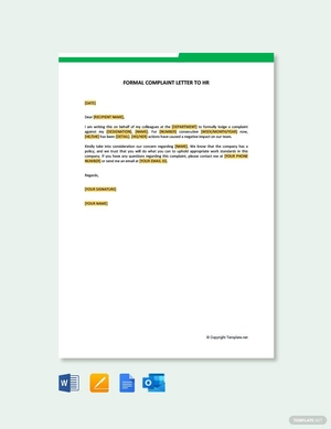 Formal Complaint Letter to HR