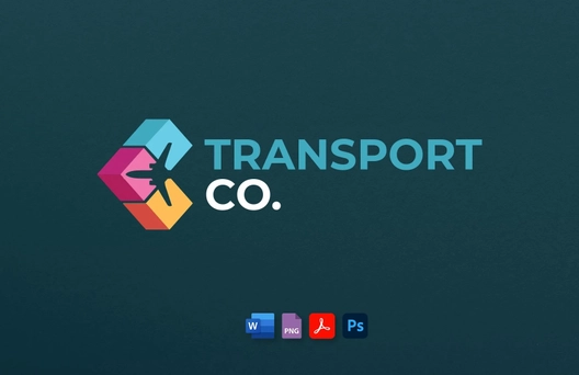 Transport and Logistics 3D Logo for Logistics Solutions Template