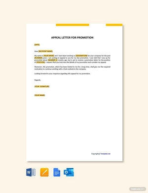 Appeal Letter For Promotion