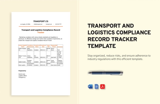 Transport and Logistics Compliance Record Tracker Template
