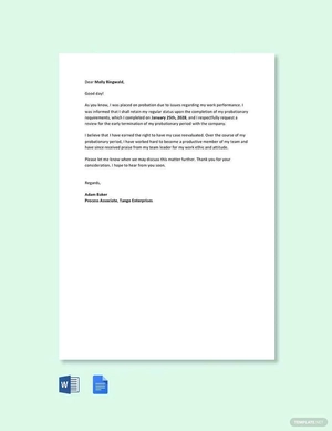 Early Probation Termination Letter