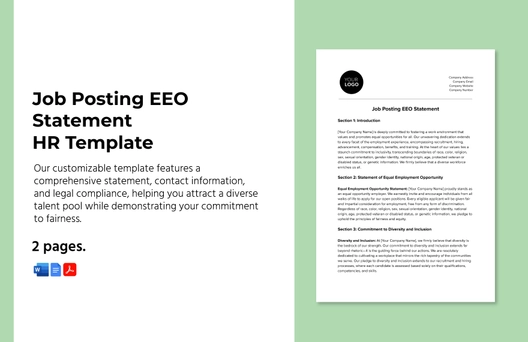 Job Posting EEO Statement HR Template Job Posting EEO Statement HR Template